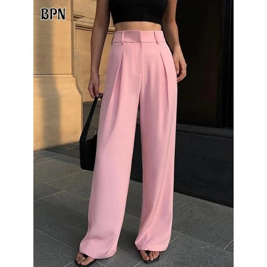 Pantalón de tela formal rosado viejo