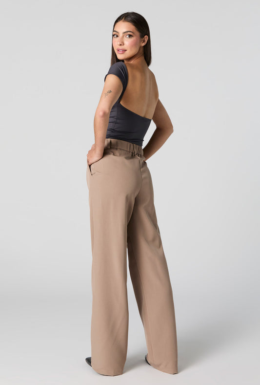 Pantalón de tela formar beige