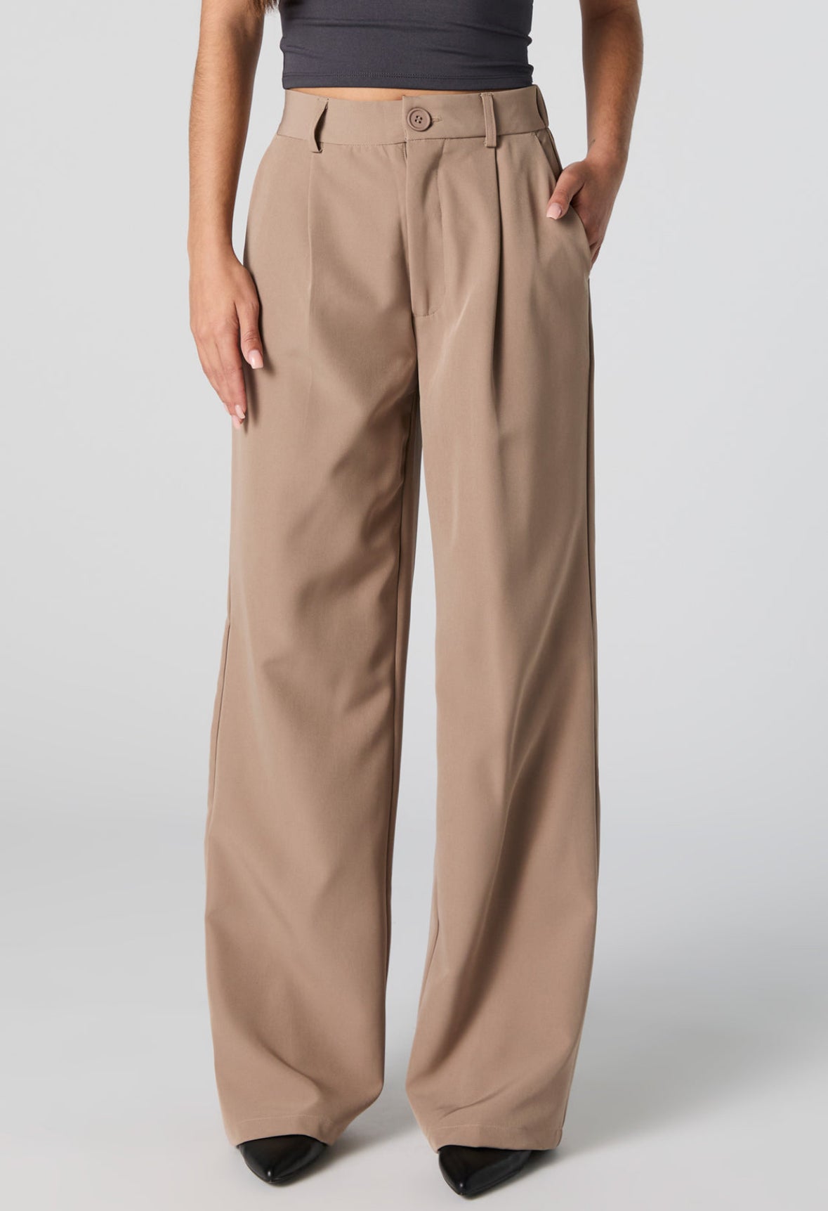 Pantalón de tela formar beige