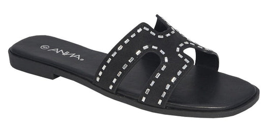 Sandalias planas H color negro