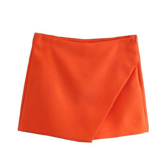 Falda Short  asimétricos Anaranjado