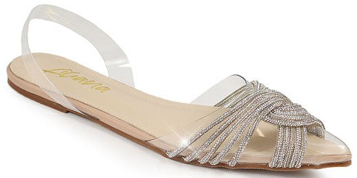 Flats slingback transparente nude