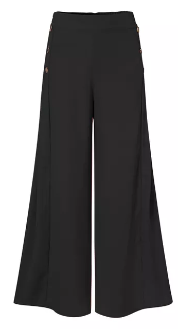 Pantalones anchos tipo pantaloneta color negro