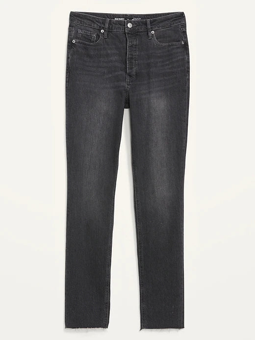 Extra High-Waisted Skinny Gray Cut-Off Jeans