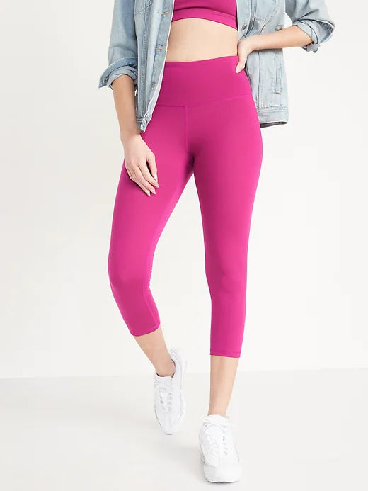 Leggings cortos PowerPress de cintura alta para mujer