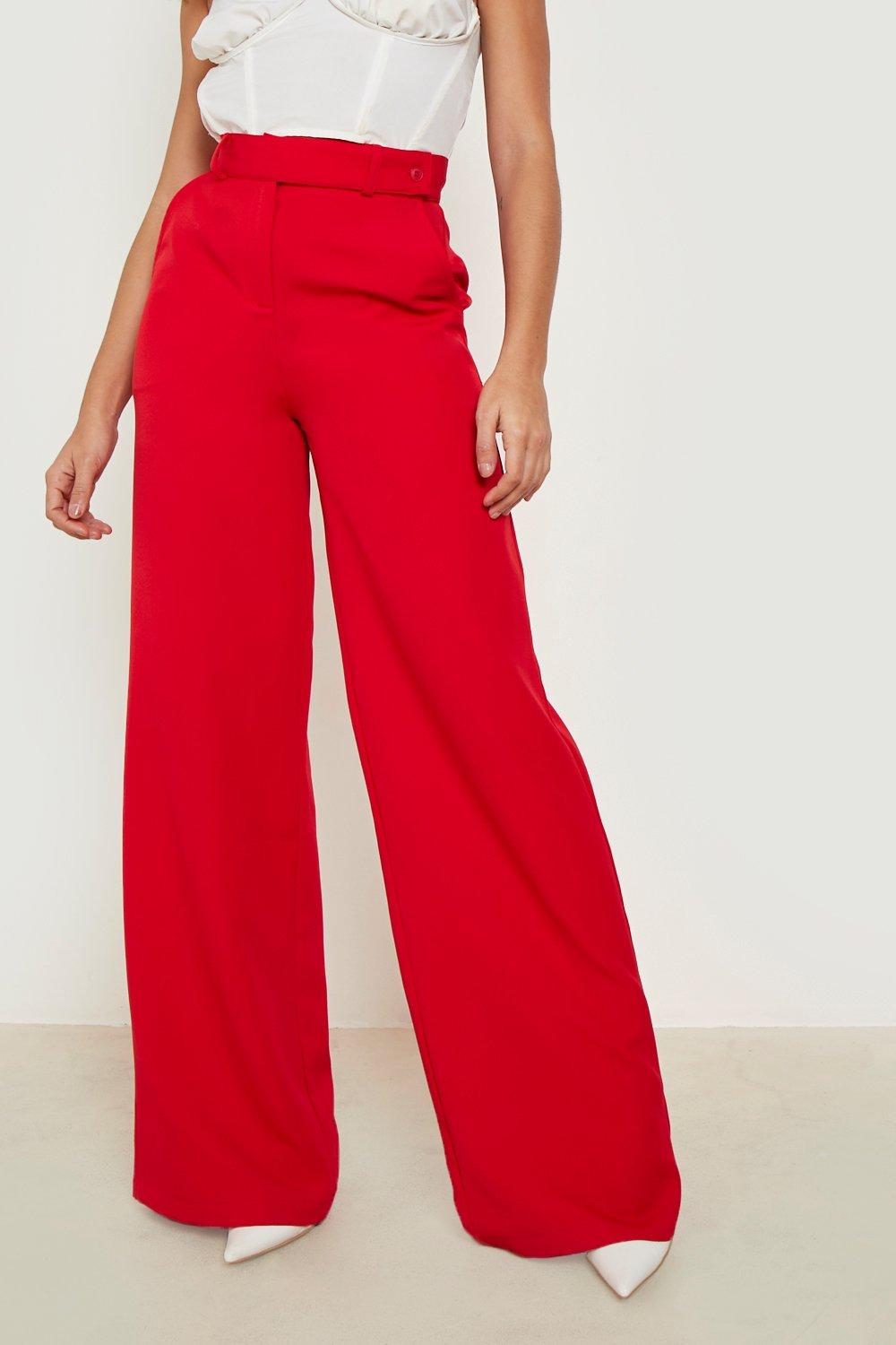 Pantalon de pierna ancha con boton