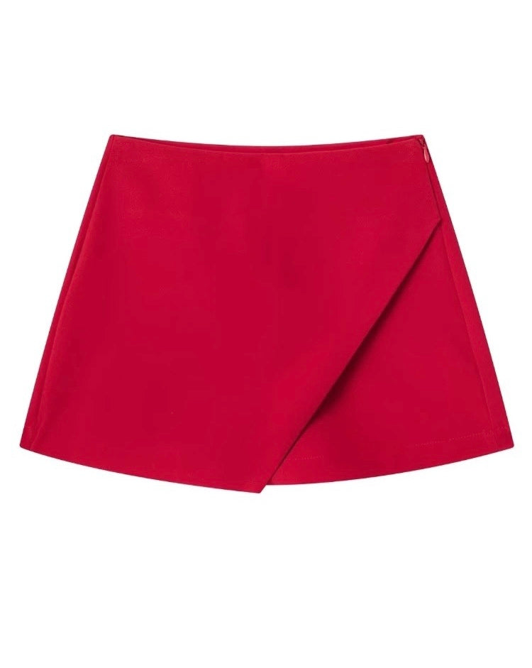 Falda shorts asimétrico Rojo